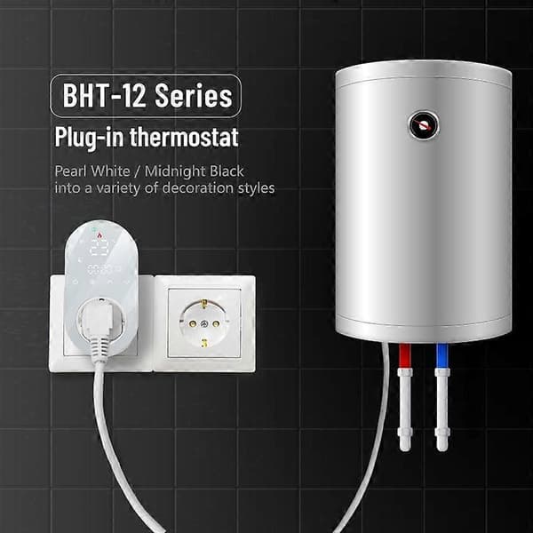 BHT12-E Plug-in LED-termostat utan WiFi, EU-kontakt Black
