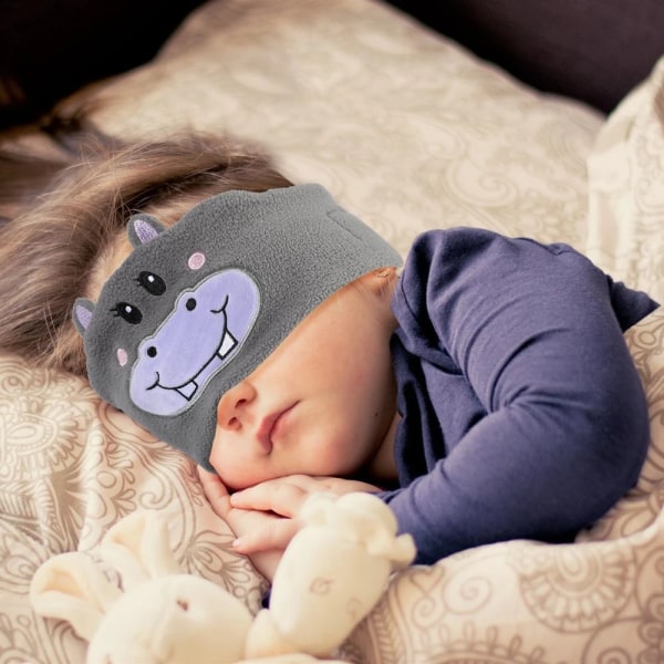 Bluetooth -headset barn tecknad djurdesign sömnögonmask Ash