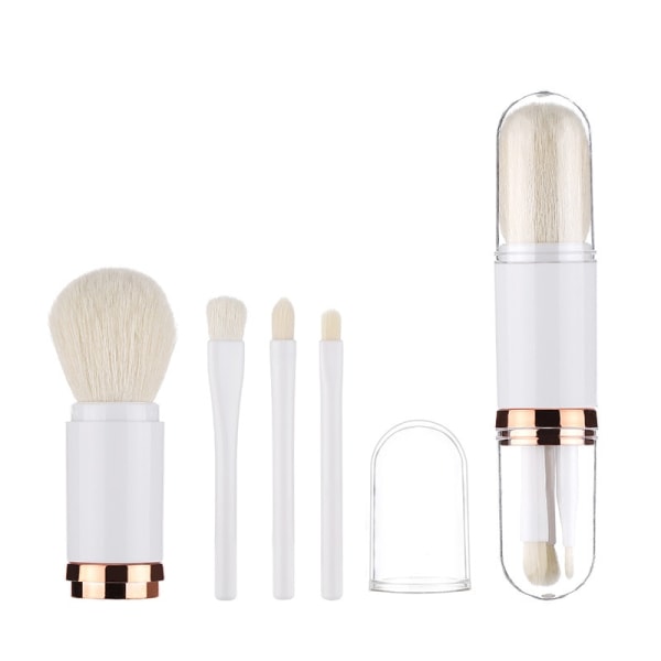 4st/ set 4 i 1 infällbar sminkborste Bärbar White Gold