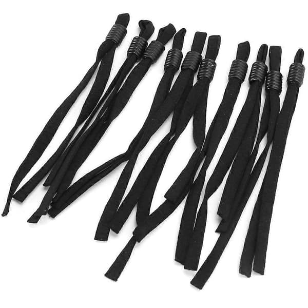 200 st elastiska band justerbart spänne stretchig öronögla rep snöre för sömnad Black Cylindrical