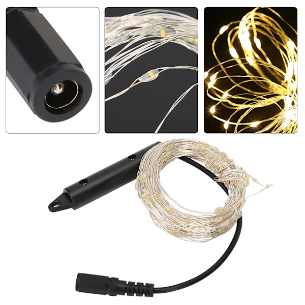 2M 200 LED Flexibla Koppartrådsljussträngar för Jul, Festligheter & Heminredning - Varmvit, EU 100-240V