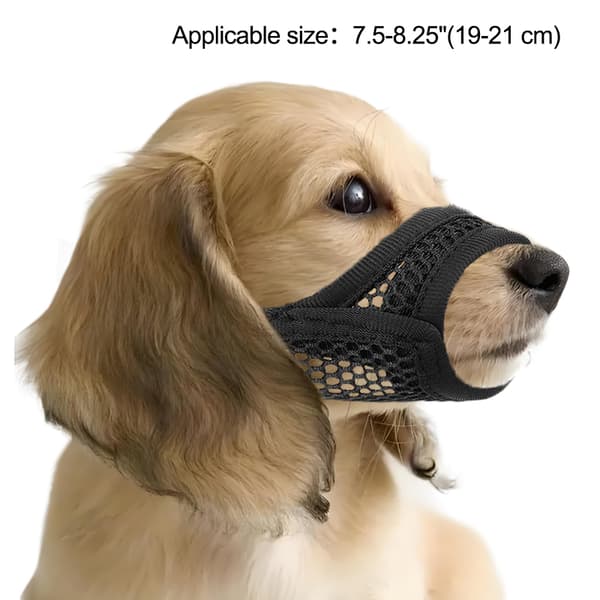 [YD]Mesh Muzzle for Short Snout and Small Medium Dogs Anti-bite Black Black XS