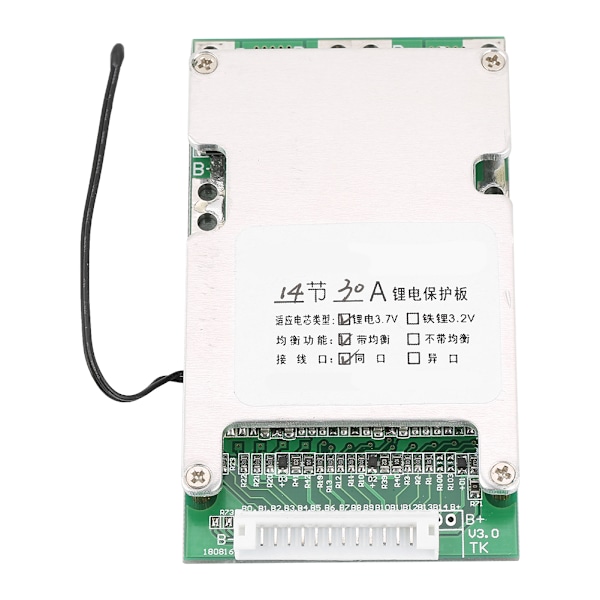 Korkea laatu 14S 50V 30A Litiumakun suojaus BMS PCB-levy tasapainolatauksella