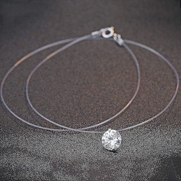 Sterling Silver 8mm Cubic Zirconia halsband