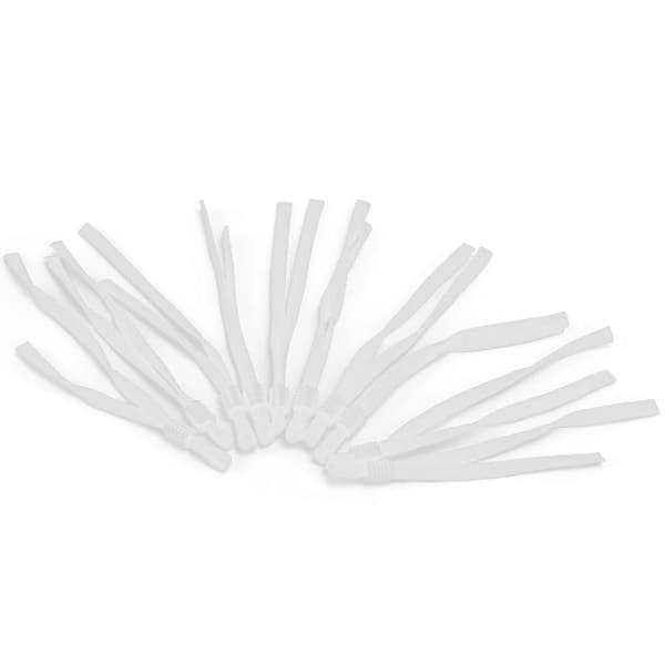 200 st elastiska band justerbart spänne stretchig öronögla rep snöre för sömnad White Cylindrical