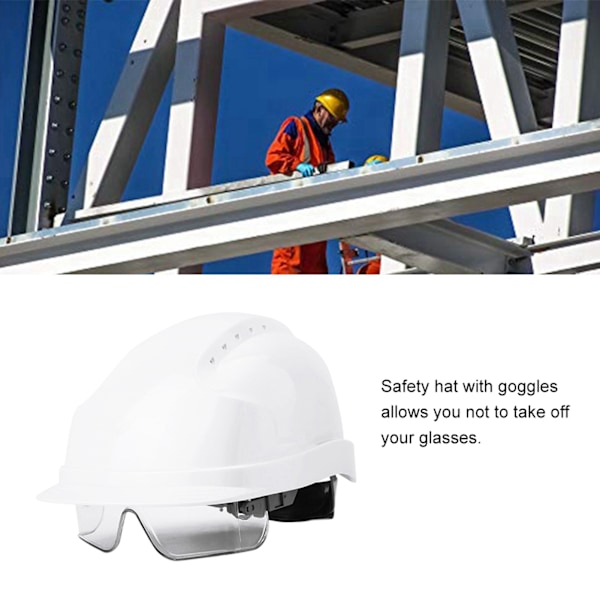 Goggle-Visierhelm mit integrierten Sicherheitsmerkmalen (Weiß)