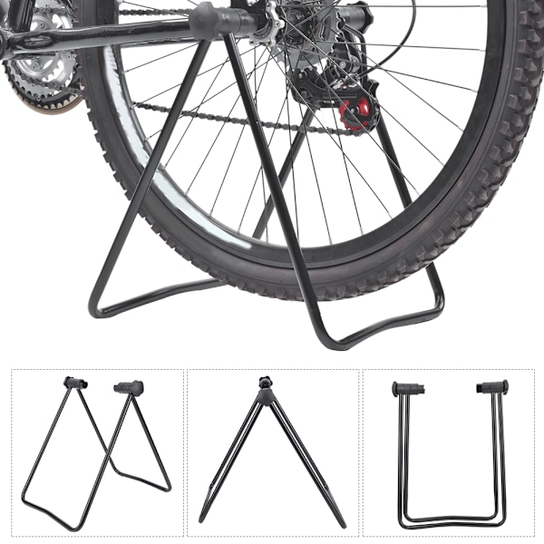 Svart Tunnväggig Stålcykel Stödben Stöd Konsol - U-formad Fotstativ för Cykelparkering Ram