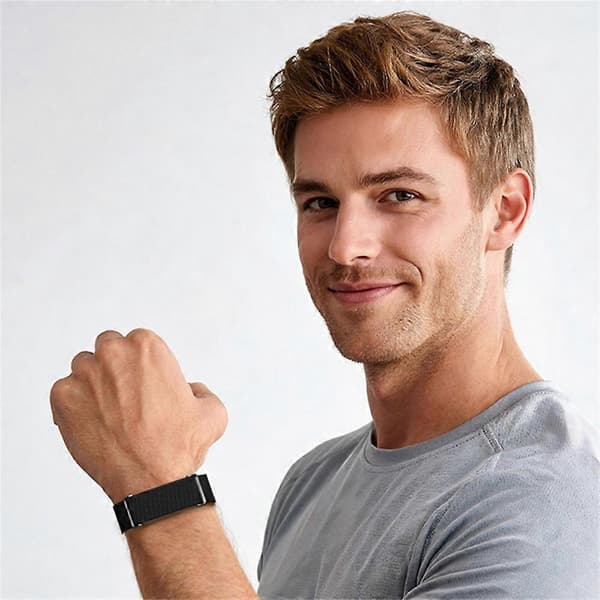 Kompatibel med Google Fitbit Air Fitness Tracker Band Spänne Design Elastisk Vävd Rem Justerbart Armband White