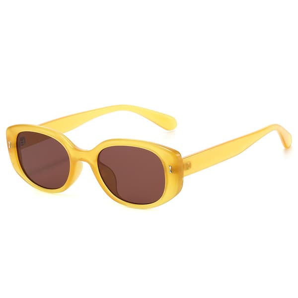 [YD] Solbriller til kvinder, Cat Eye, 2026 Ny stil, High End Slimming Leopard print frame tea leaves