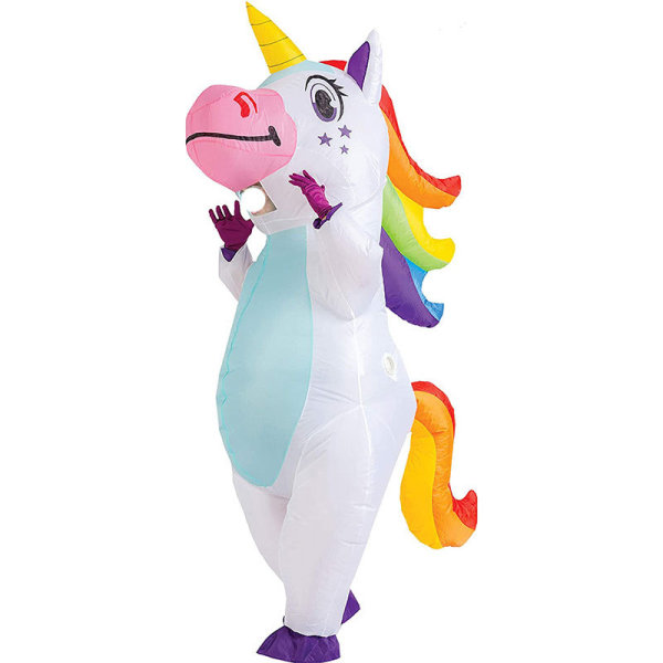 Creations oppusteligt kostume Unicorn Full Body Unicorn Air Blow-up Deluxe  Halloween kostume - voksenstørrelse 118a | Fyndiq