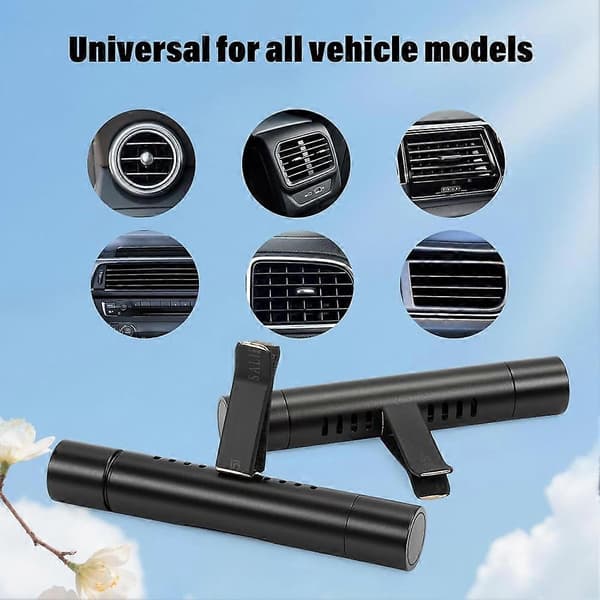 【YD】2-pack Car Diffusers for Essential Oils with 15 Refill Sticks, Car Vent Air Freshener, Aroma Scent Diffuser Black
