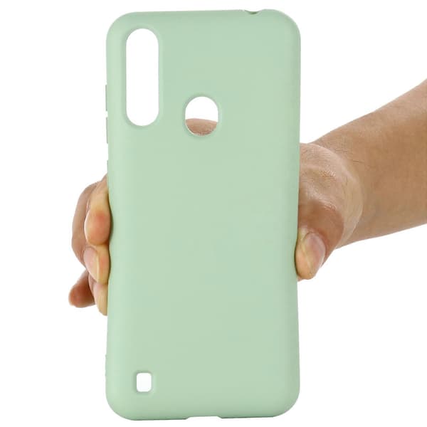 Til ZTE A7 2020 Ensfarget Flytende Silikon Støtsikkert Full Deksel Green