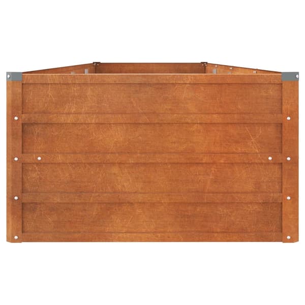 【YD】vidaXL Højbed rustent 320x80x45 cm rustfrit stål Brun 16580