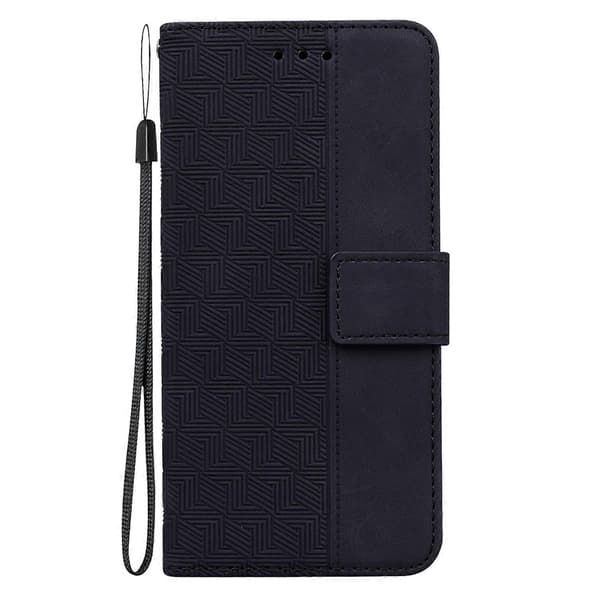 Til Honor X7 Geometrisk præget lædertelefoncover Black