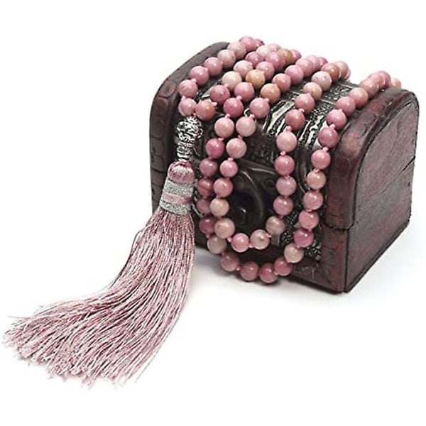 108 Mala Prayer Beads Halsband med lång tofs Crystal Stone
