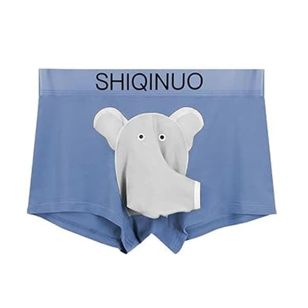 【YD】Herre Boxer Briefs Åndbare Elefantnæse Mesh Pose Trusser grå-blå gray-blue 2XL