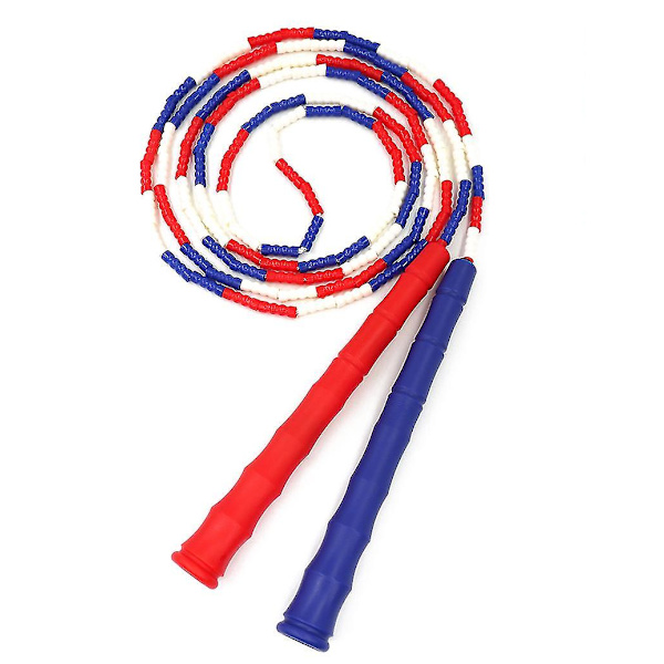【YD】Tangle-Free Segmented Soft Beaded Jump Rope red and blue