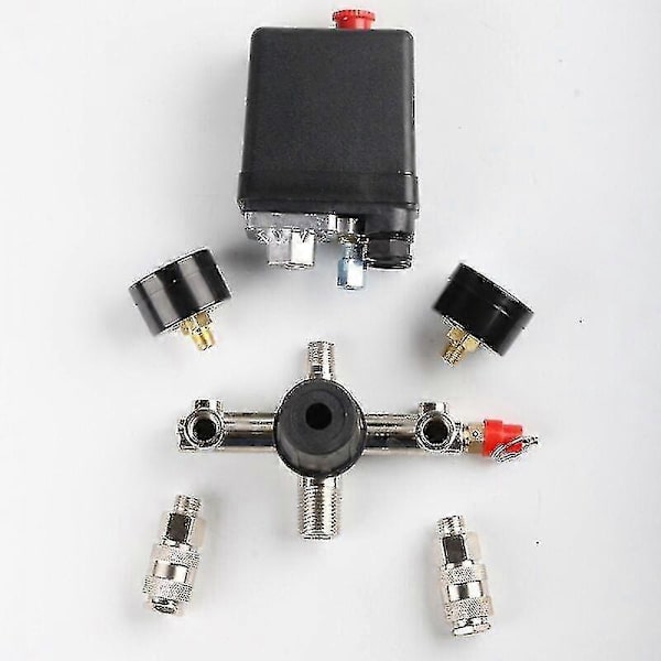 【BQ】Trykregulator med trykafbryder til kompressor Trykafbryder med 2 displays