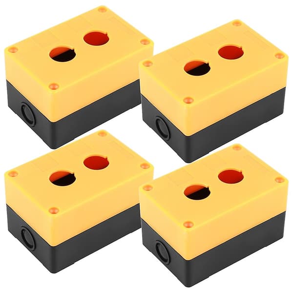 4 stk. dobbelthulls bryterknappboks vanntett nødstoppbryter kontrollboks 22 mm BX1‑22