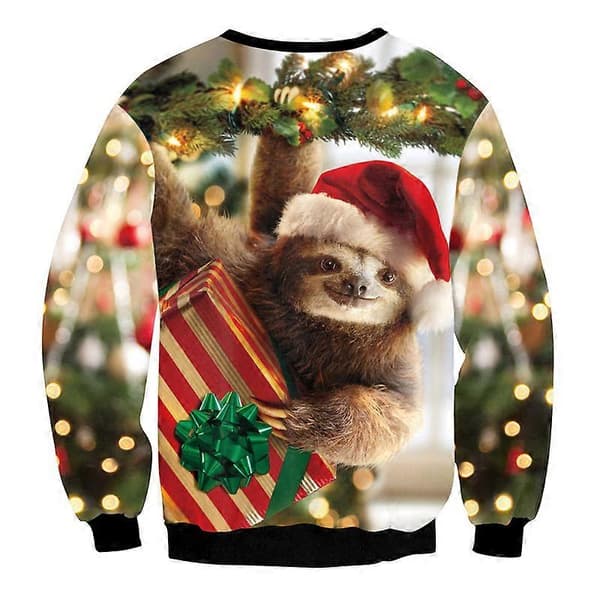 Hus Unisex Ful Jultröja Tröja Tryckt Pullover, Halloween 3D Digitaltryck Tröja COLOR 3 M