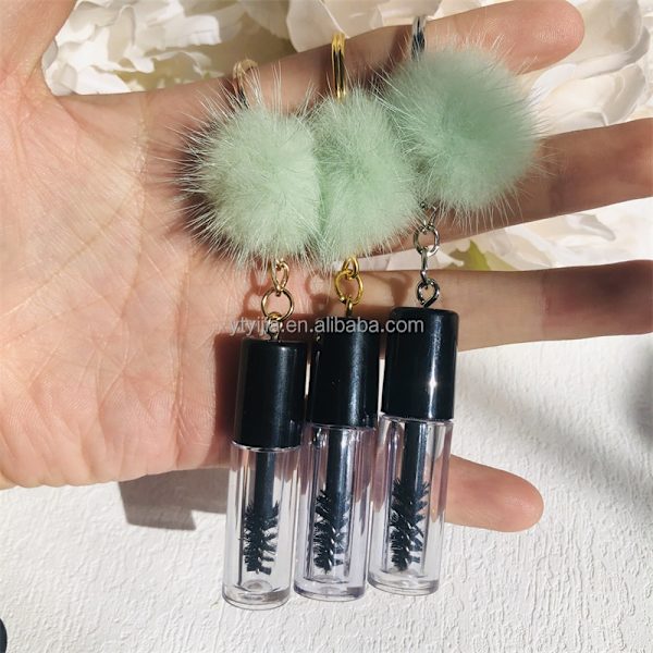 Ny populär mini mascaraborste med puffboll 3pcs Green
