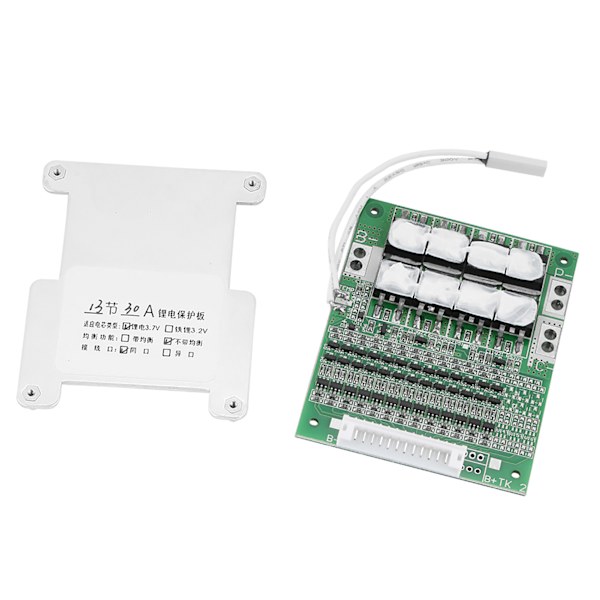 Tarkkuus 13S 30A Litiumakun Lataussuoja BMS PCB-levy sinisenä ja valkoisena