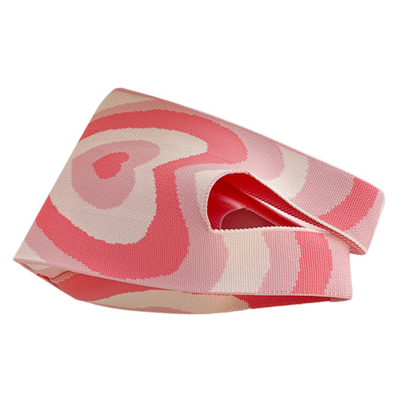 Sød Pink Strikket Skuldertaske med Hjerte Mønster og Bred Rem - Perfekt til Fester, Shopping og Indkøbsture. One Size Fits All.