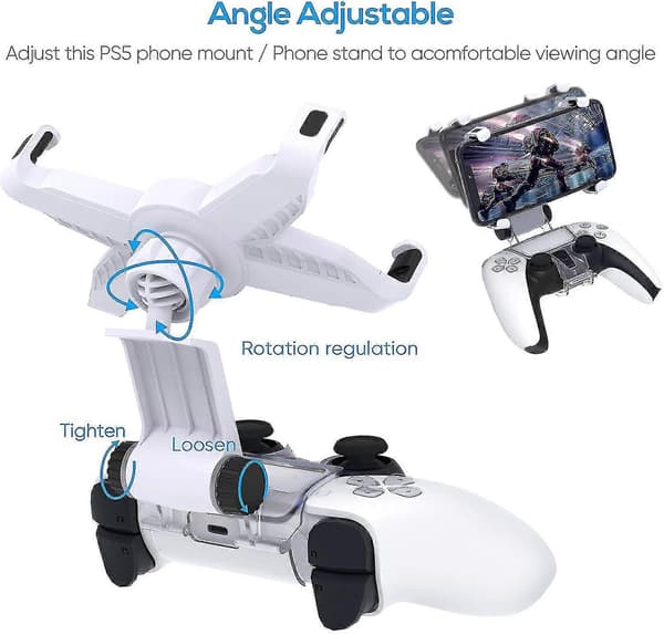 PS5-kontrollerholder for telefon, PS5-telefonfeste
