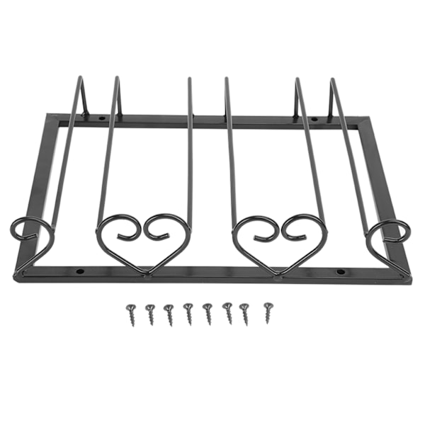 Hjerteformet Jern Vin Glas Holder Stativ - 3-Slots Display Hylde Organizer & Dekorativ Opbevaringsløsning