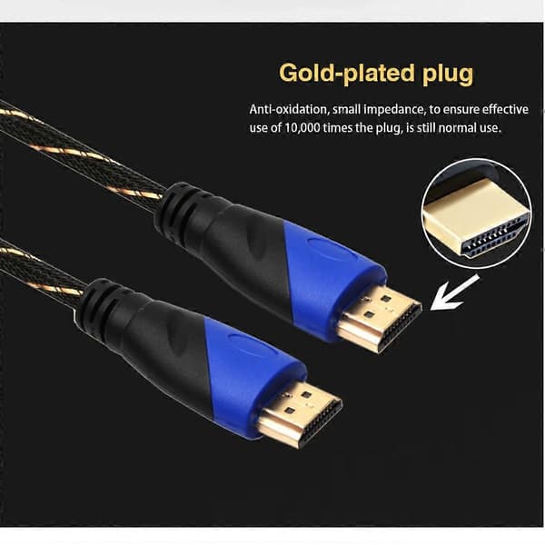(Ny) 15m HDMI 1.4 Version 1080P Vævet Netledning Blå Sort Hoved HDMI Han til HDMI Han Audio Video Stik Adapter Kabel Not Specified