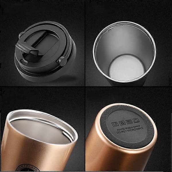 Wekity dubbellager stor kapacitet bilmugg semesterpresent rostfritt stål sugrörsmugg, 500ml