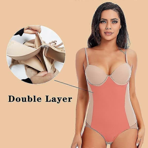 【YD】Underwire White Bodysuit Women Shapers Stretch Solid Silky Lingerie Bodysuits White XL