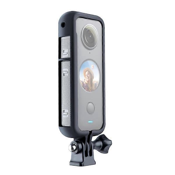 (Ny) Skyddande ramfäste i PC-plast med stativbasadapter för Insta360 One X2 (svart) Black