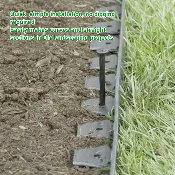 Kantsteinsett for hage: 15 spiker for PE-hagekanting i blomsterbed og plener