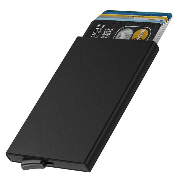 Älykorttiteline alumiinista (RFID-suojattu) ponnahdusikkuna - black one size
