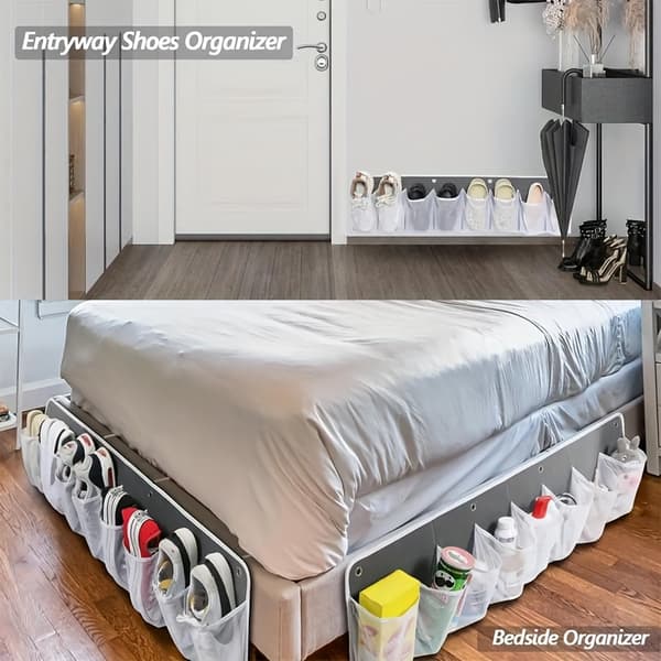 【YD】RV Net Storage Hanging on Hooks by Bed for Item Storage RV Accessories White