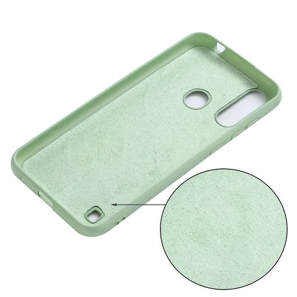Til ZTE A7 2020 Ensfarget Flytende Silikon Støtsikkert Full Deksel Green