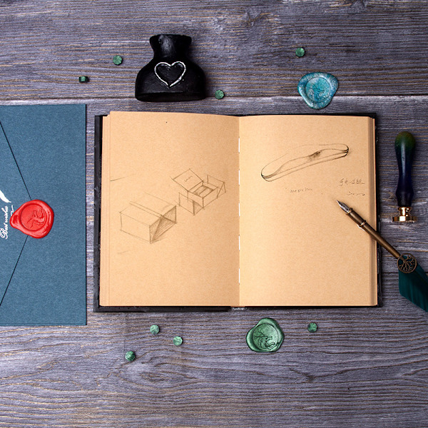 A5 Creativity Handgjord Magic Resin Cover Notebook red