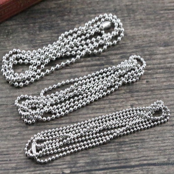 Rostfritt stål 5st 3Storlek 1,5&2,0& 2,4mm pärlhalsband70cm 1.5mm