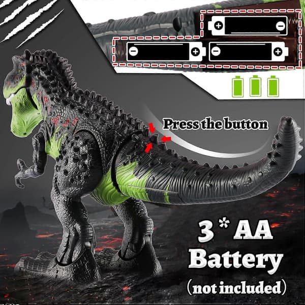 18,5 tommers stor T-Rex dinosaurfigurleke, elektrisk gående dinosaur med