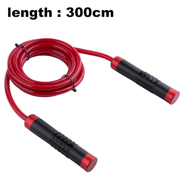 Vägt hopprep, tungt hopprep med justerbart djärvt Pvc-rep, för crossfitträning, boxning, svart rött
