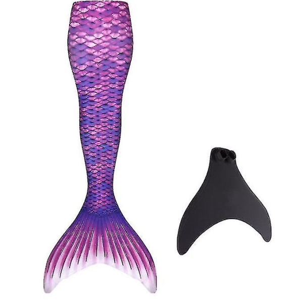 Børne holdbar havfruehale til svømning, Monofin inkluderet- purple XL