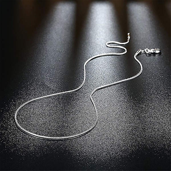1 mm Enkelt Snake Chain Halsband i Sterling Silver