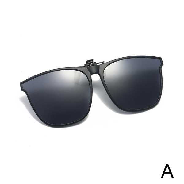 Polariserad Clip On Flip Up Solglasögon över recept och Readi black One-size