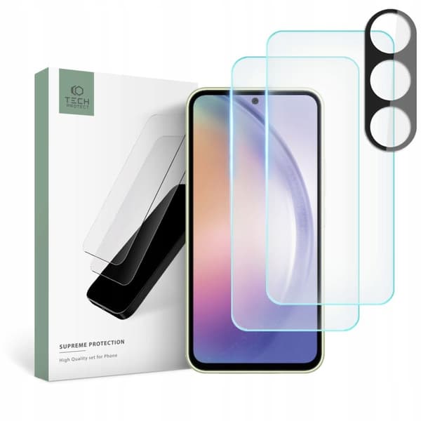 【YD】Tech-Protect Galaxy A54 5G 3-PACK Näytönsuoja/Linssisuoja 80