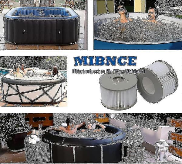 【YD】Pakke med 8 erstatningsfilterpatroner til Mspa oppustelig pool, jacuzzi
