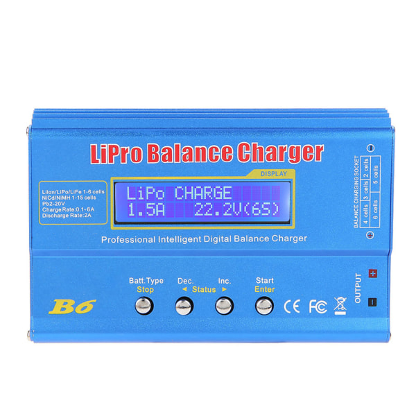 80W LCD Digital Balanse Lader Discharger for LiPo NiMH RC Batteri (EU Plugg)