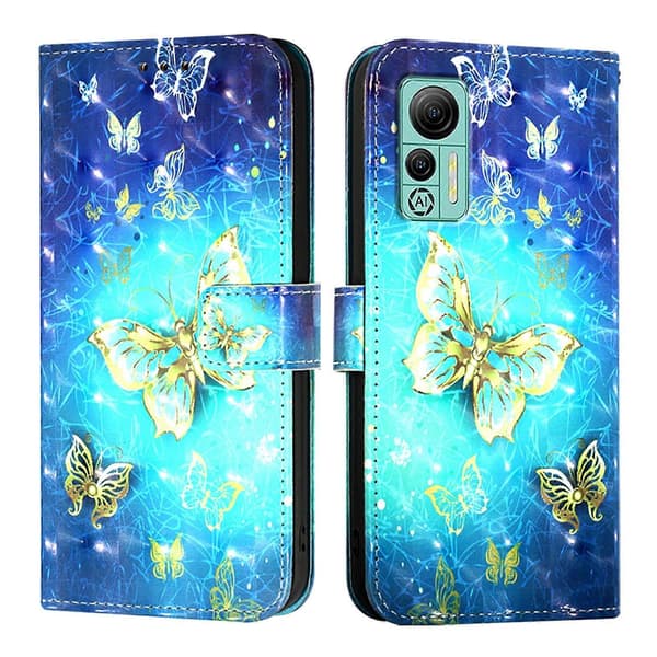 3D-målad horisontell flip-läderfodral för Ulefone Note 14 Golden Butterfly