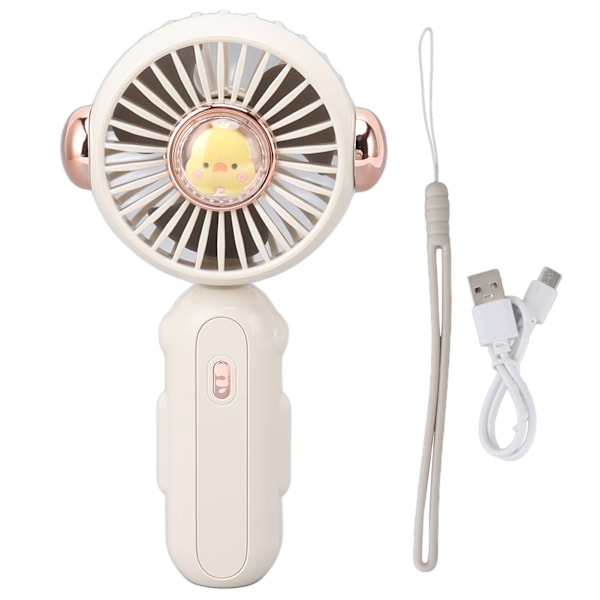 Portable Mini Handheld Fan with 900mAh Battery, Adjustable Speed, Low Noise, Foldable Design - Ideal for Summer - White