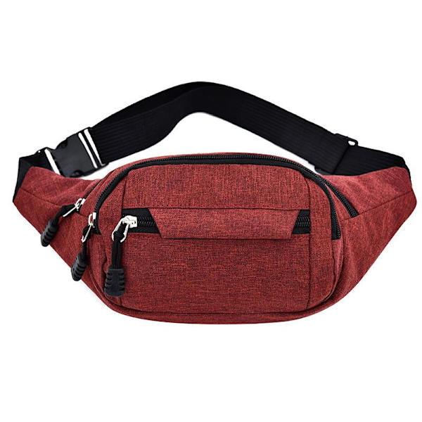 Midjeväska - 3 fack i olika färger red röd